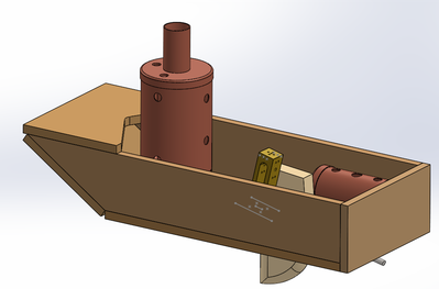 La modélisation du bateau avec son ensemble vapeur en cours de construction.