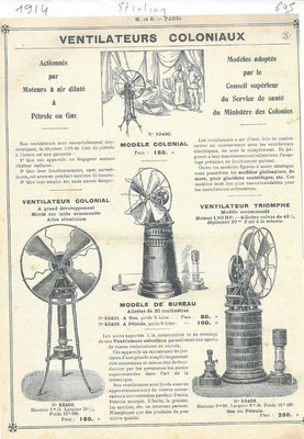 en 1914 stirling et ventilateur